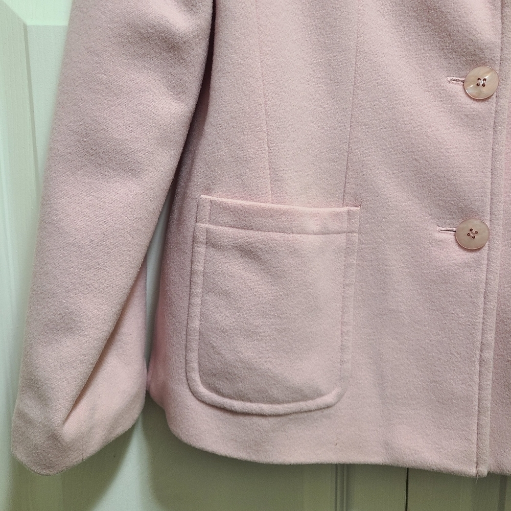 Vtg Andrea Viccaro Wool Cashmere‎ light Pink Blazer Size 10 VINTAGE - Picture 7 of 16